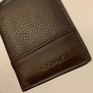 Coach Camden Brown Leather Slim Passcase ID Wallet